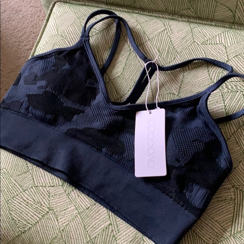 Avocado 🥑 navy and black camp sports bra